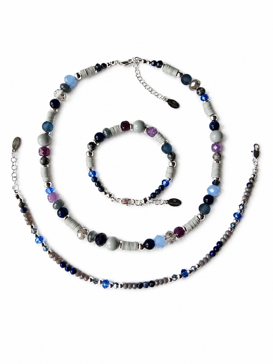 Cool / True Summer & Cool / True Winter - set - necklace, bracelet and anklet