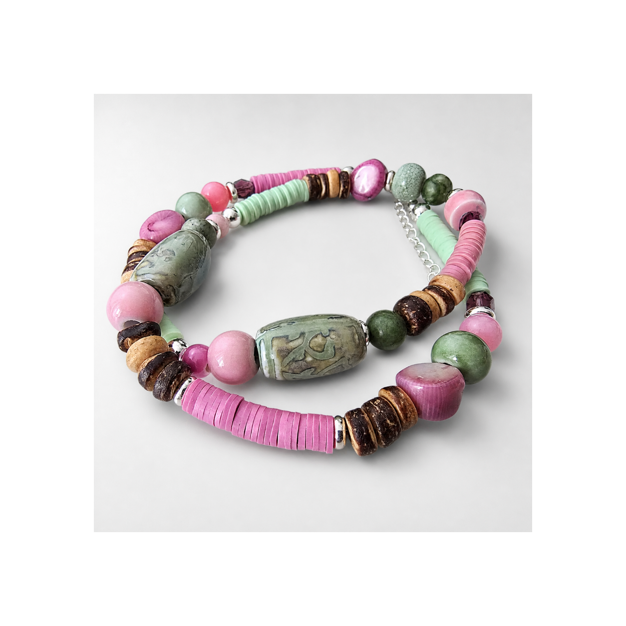 Soft Summer 2 - very rare mauve coral beads